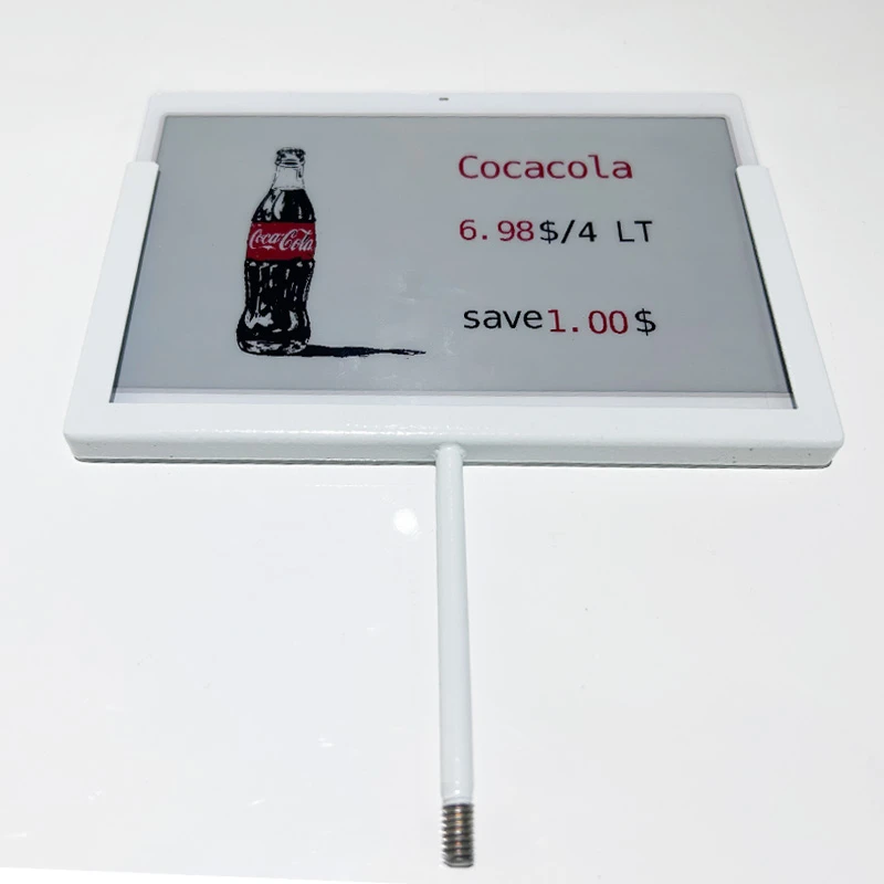Thẻ giá điện tử 7,3 inch Vít kim loại gắn kiểu Coca{1}}cola