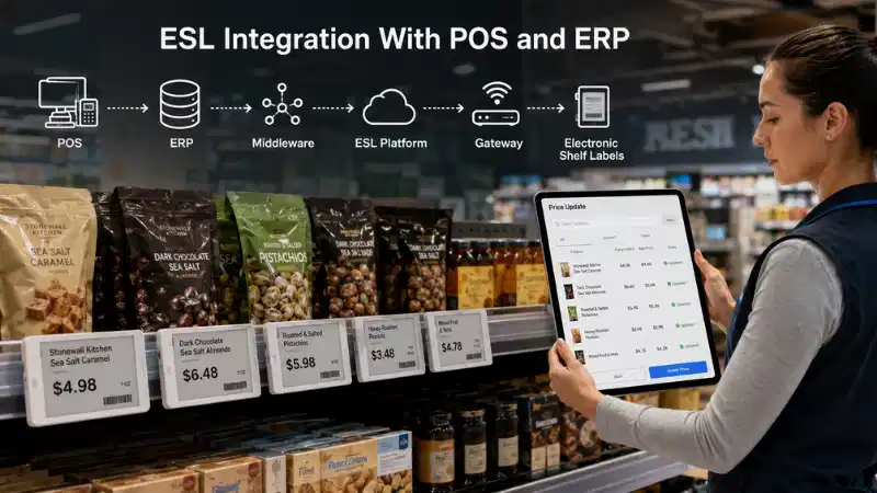 Tích hợp nhãn kệ điện tử với POS và ERP: API, ánh xạ dữ liệu, xử lý lỗi và khôi phục