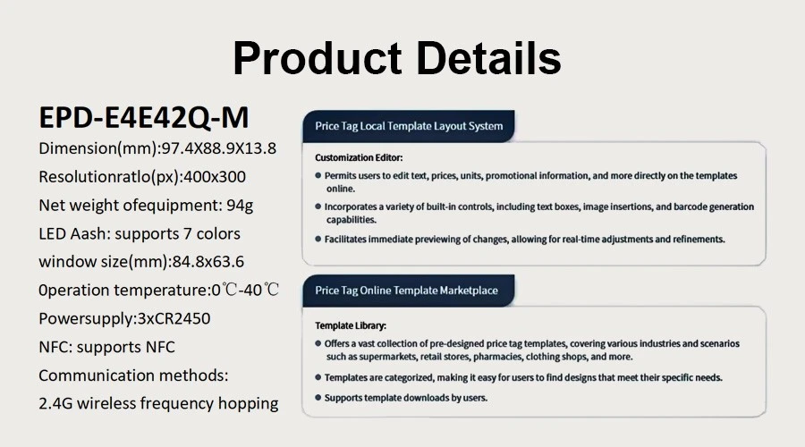 4.2 Inch Electronic Price Tag Extrusion Channel 4.2 Inch Electronic Price Tag Extrusion Channel